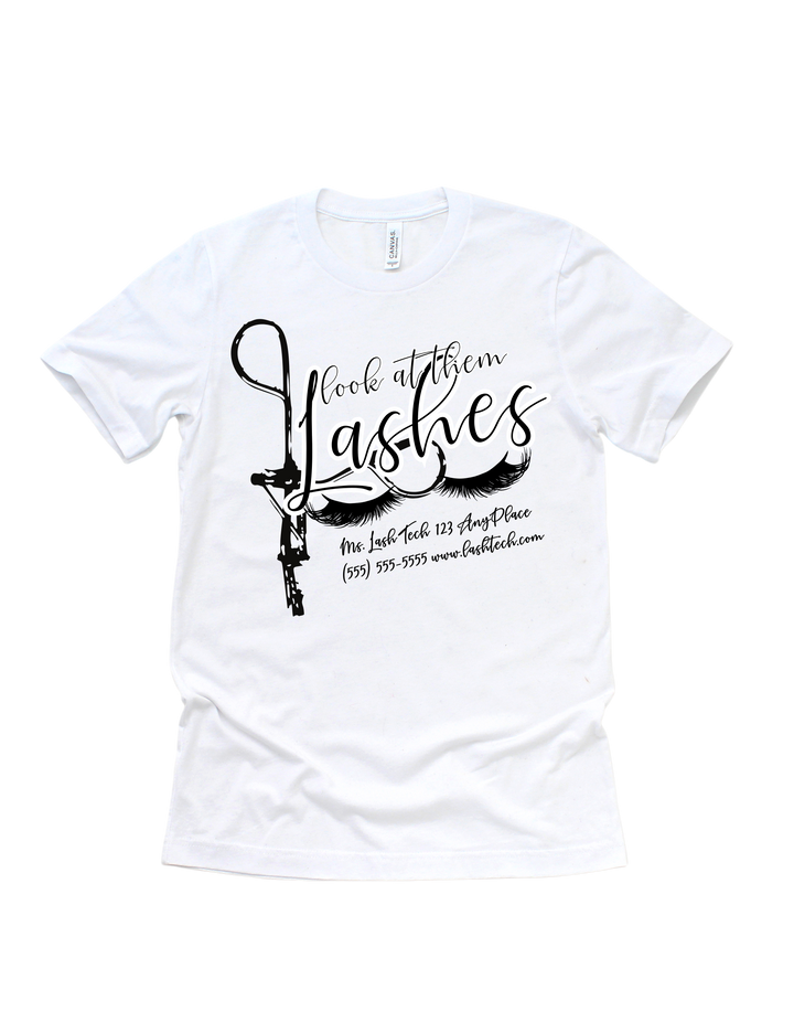 White Look at Them Lashes customizable lash tech adult T-shirt