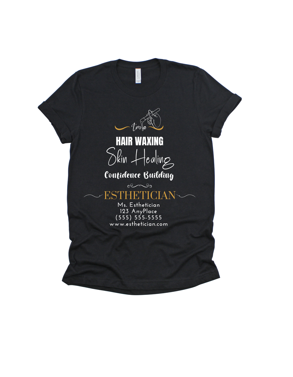 Black Hair Waxing Skin Healing Confidence Building Esthetician adult T-shirt