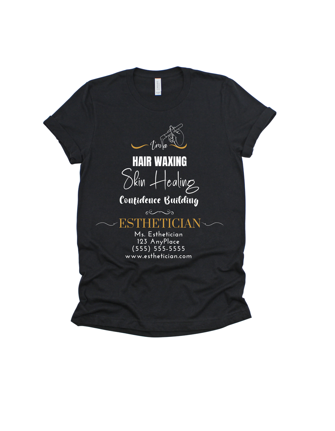 Black Hair Waxing Skin Healing Confidence Building Esthetician adult T-shirt