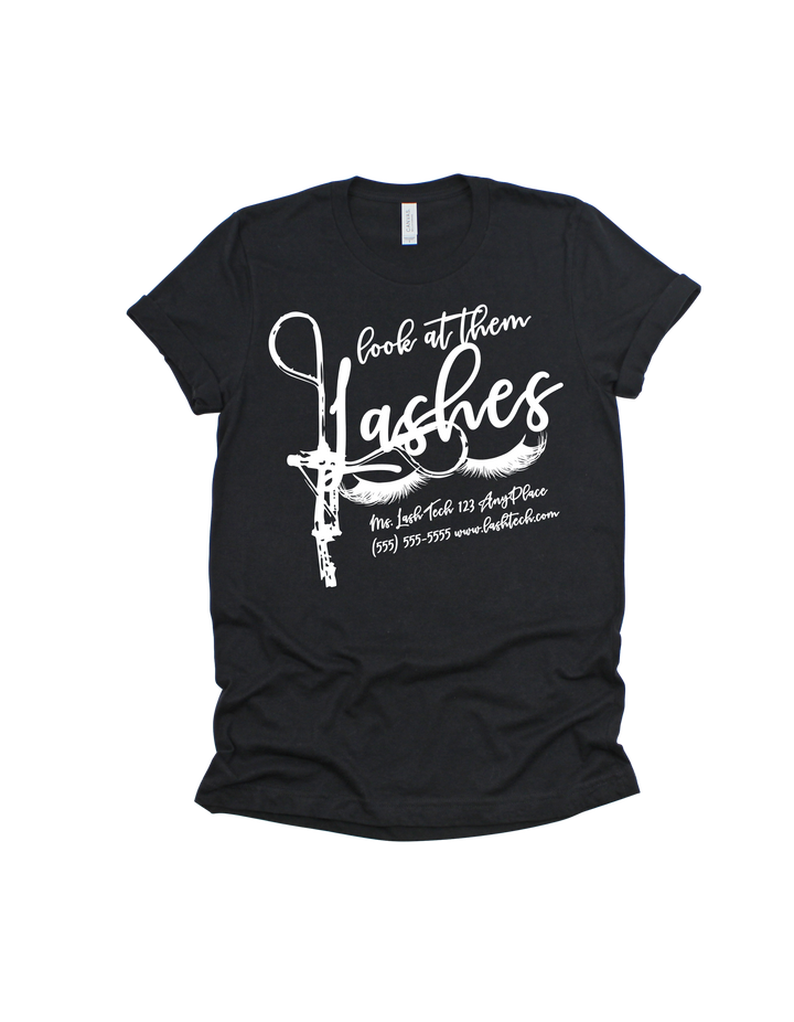 Black Look at Them Lashes customizable lash tech adult T-shirt