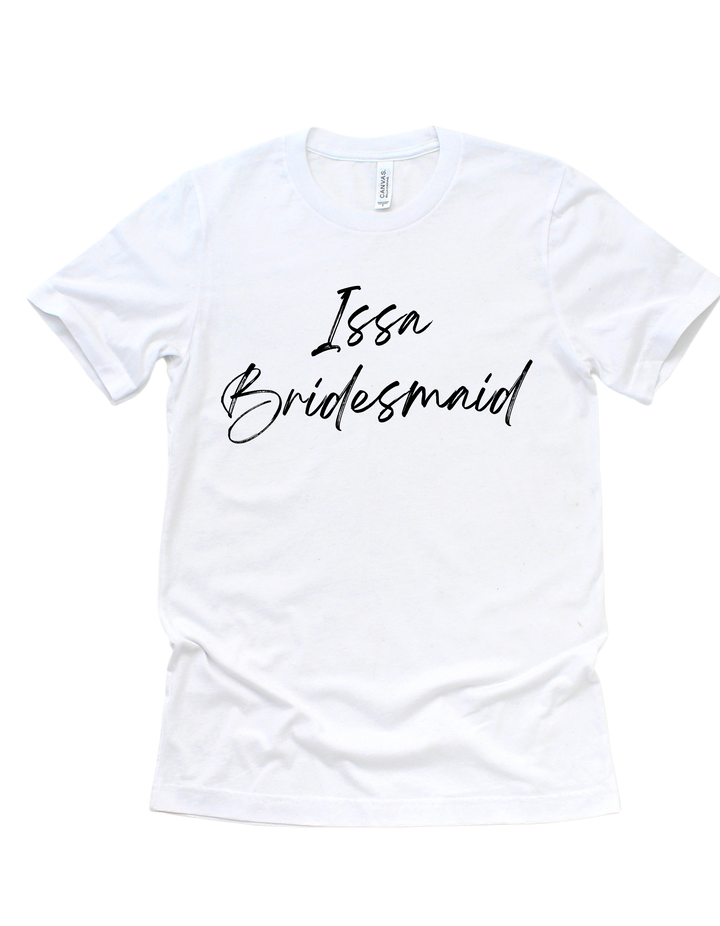White Issa Bridesmaid bridal party adult T-shirt