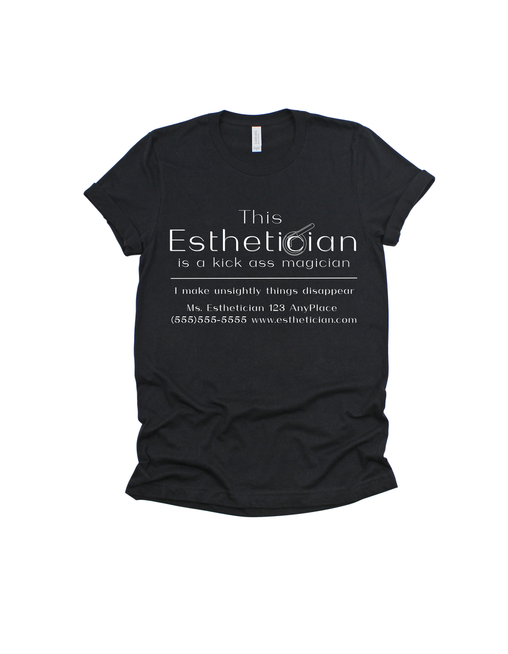 Black This Esthetician Is a Kick-Ass Magician adult T-shirt