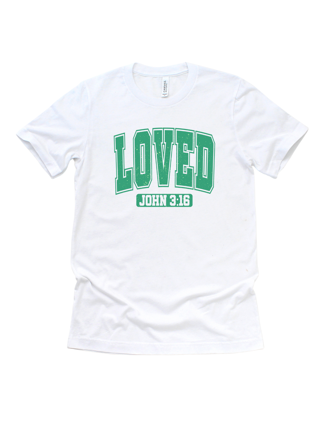 Loved faith-based adult T-shirt- green design