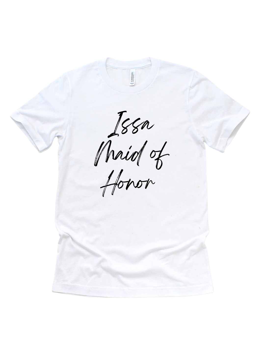 White Issa Maid of Honor bridal party adult T-shirt