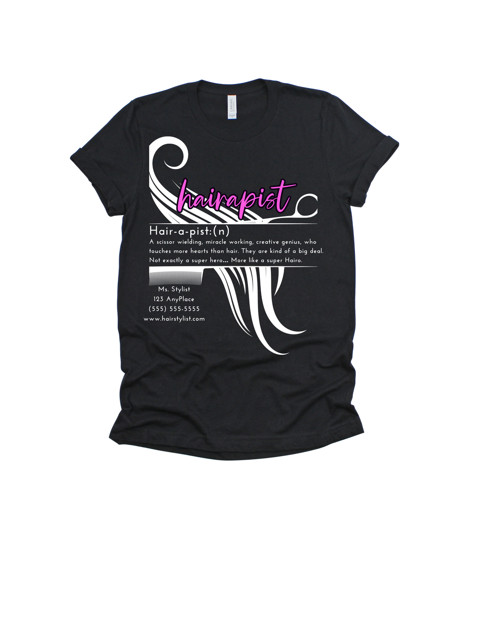 Black Hairapist customizable hairstylist adult T-shirt