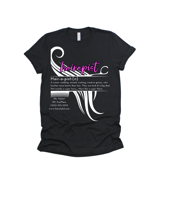 Black Hairapist customizable hairstylist adult T-shirt