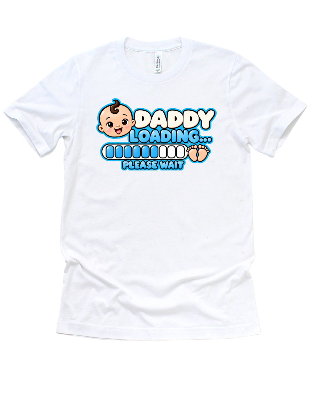 Baby Boy Loading Daddy T-shirt with light skin tone on White
