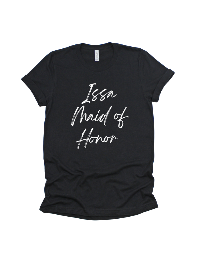 Black Issa Maid of Honor bridal party adult T-shirt