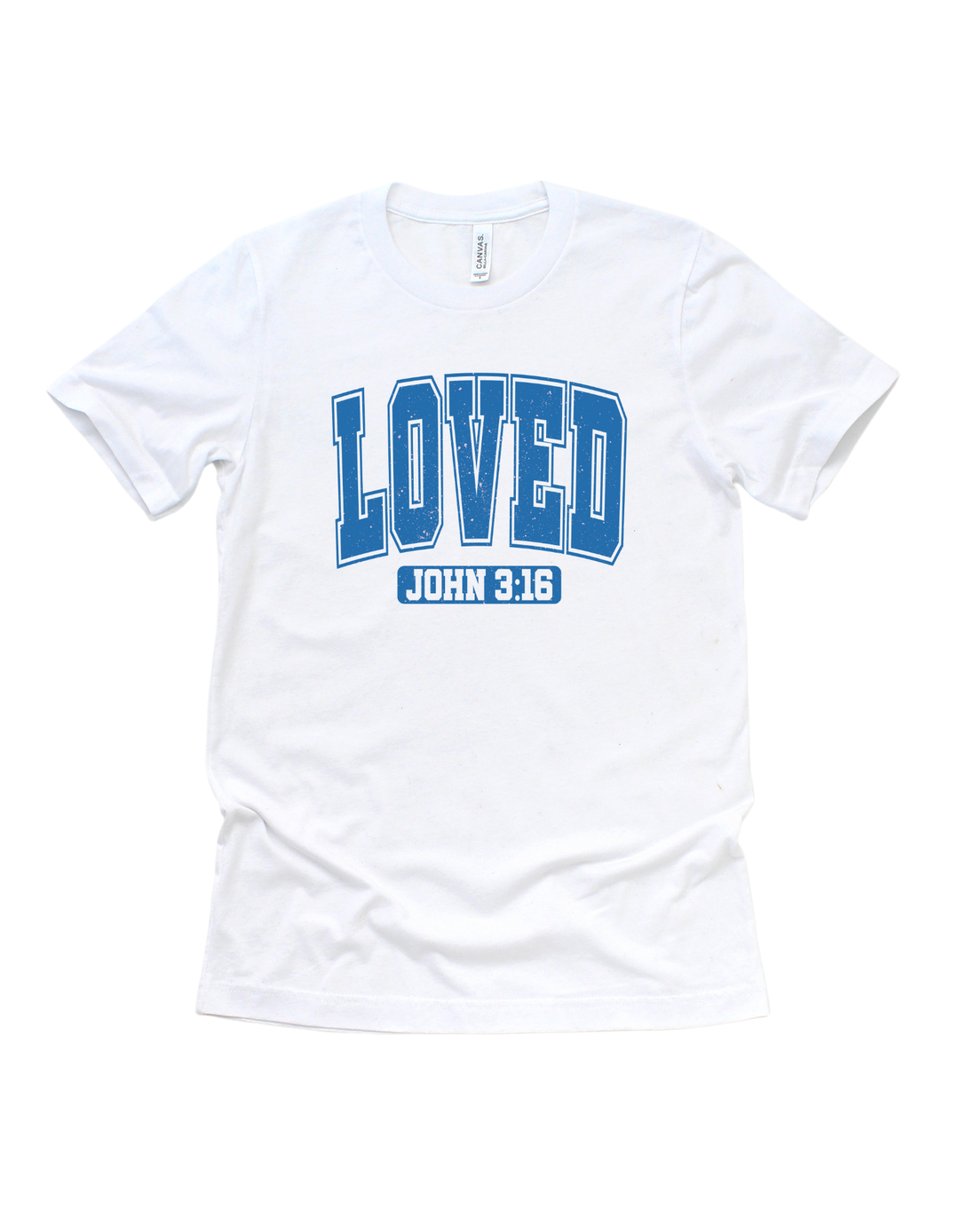 Loved faith-based adult T-shirt- blue design