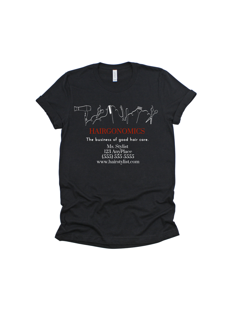 Black Hairgonomics The Business of Good Hair customizable adult T-shirt
