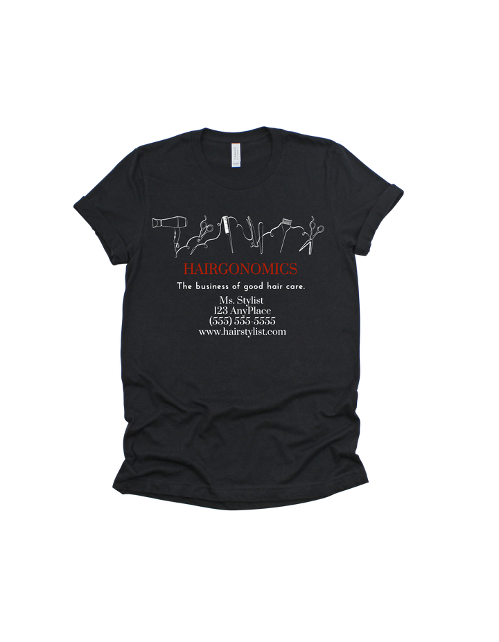 Black Hairgonomics The Business of Good Hair customizable adult T-shirt