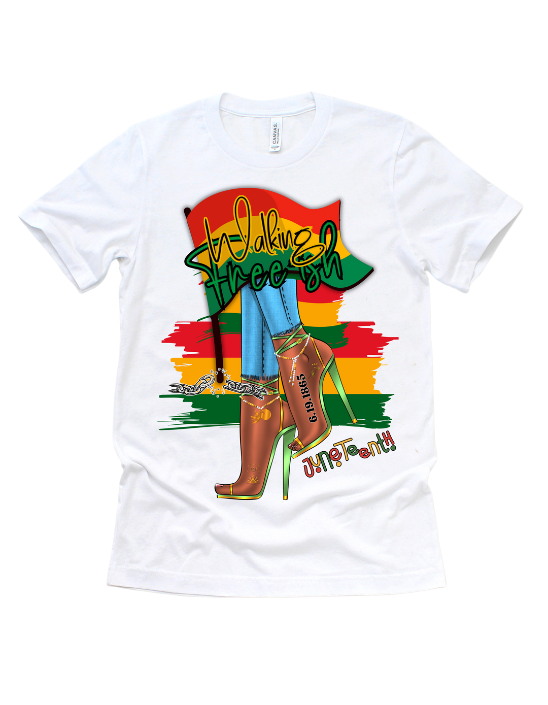 Walking Free-ish Juneteenth T-shirt in white