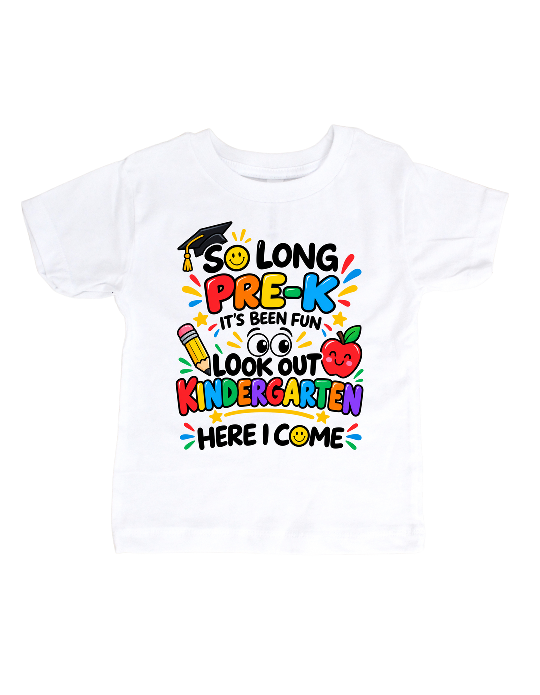 So Long Pre-K graduation T-shirt in white