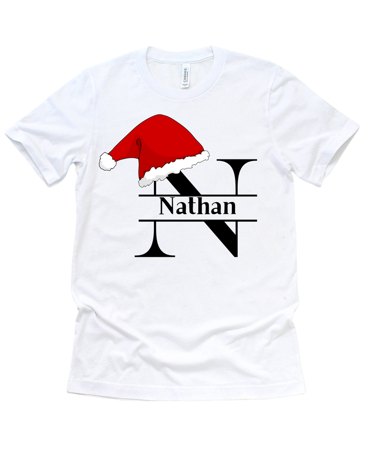 Personalized Christmas Initial Adult T-Shirt