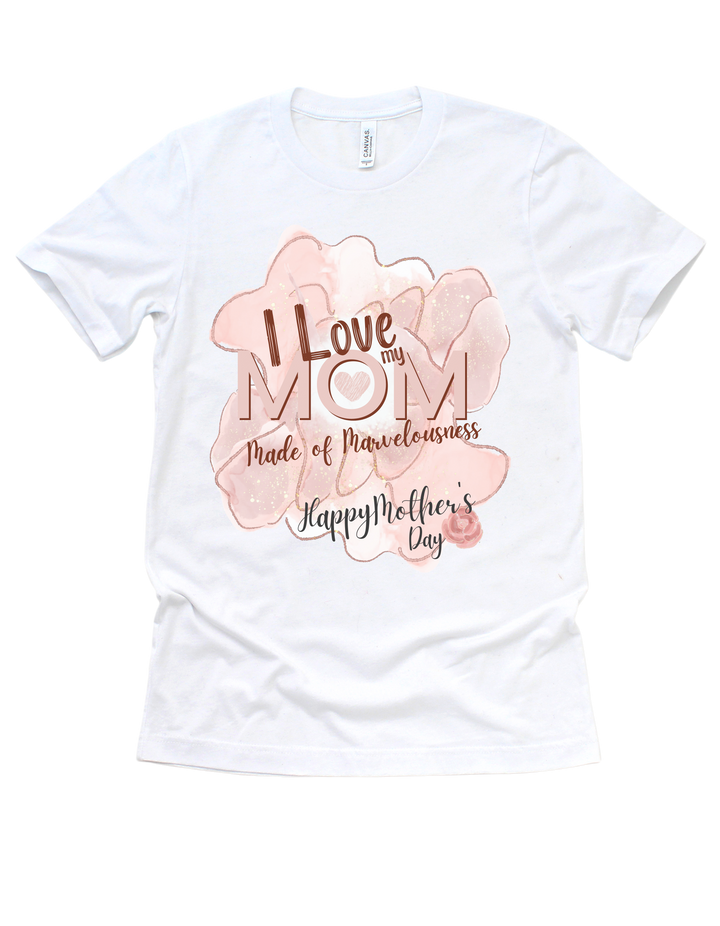 I Love My Mom T-shirt in white