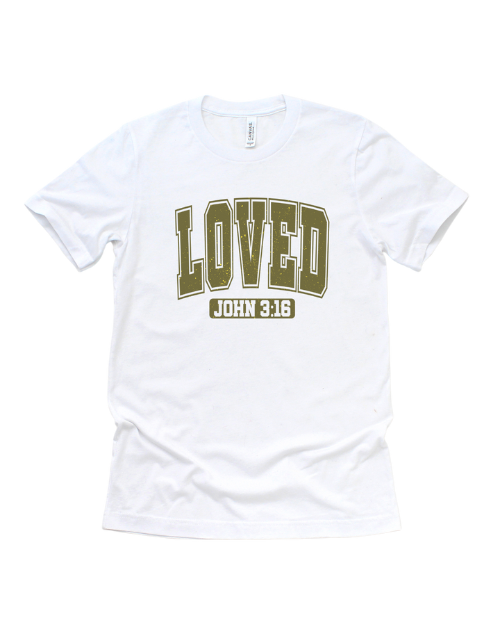 Loved faith-based adult T-shirt- cameo design