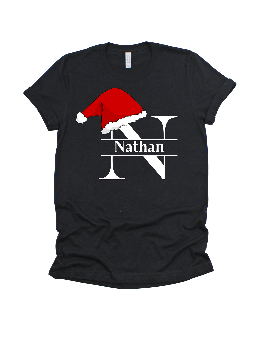 Personalized Christmas Initial Adult T-Shirt