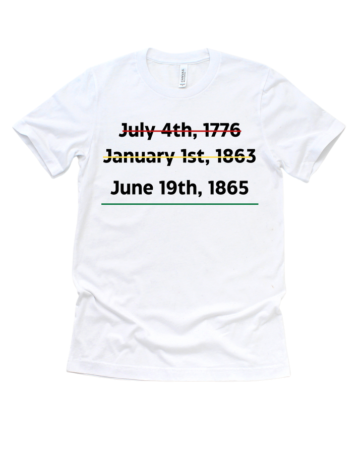 June 19, 1865 Juneteenth T-shirt in white