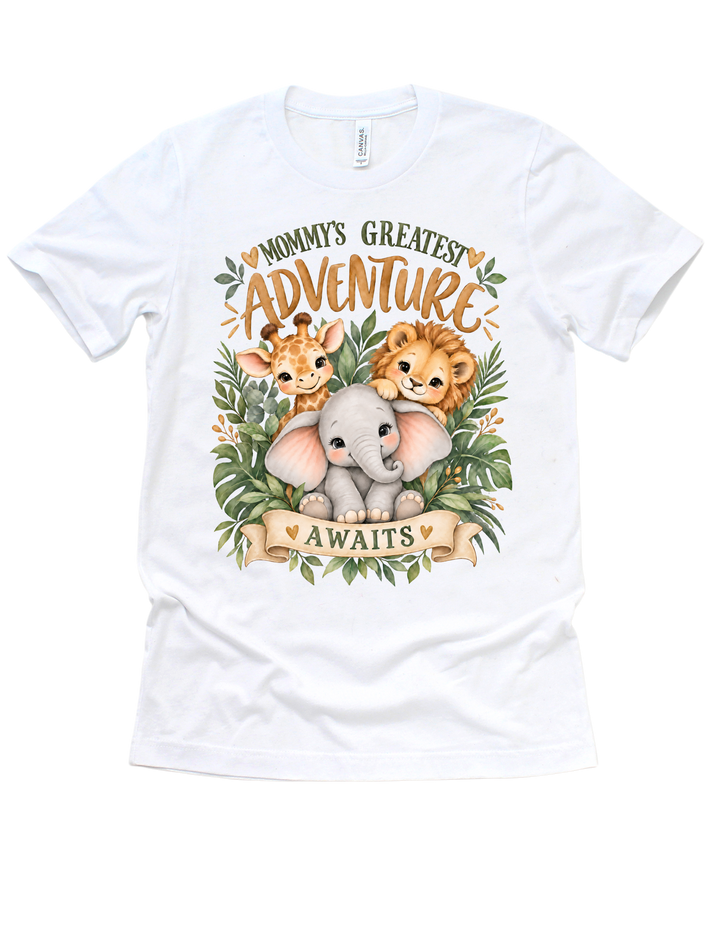 White Mommy’s Greatest Adventure Awaits adult T-shirt