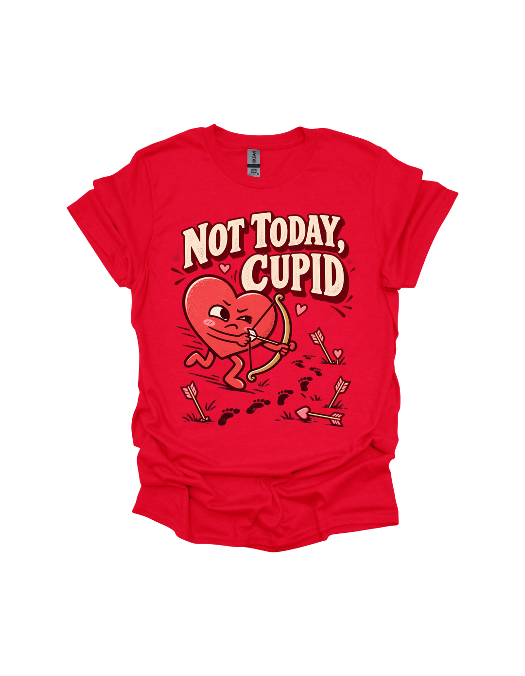 Red Not Today Cupid adult Valentine’s Day T-shirt