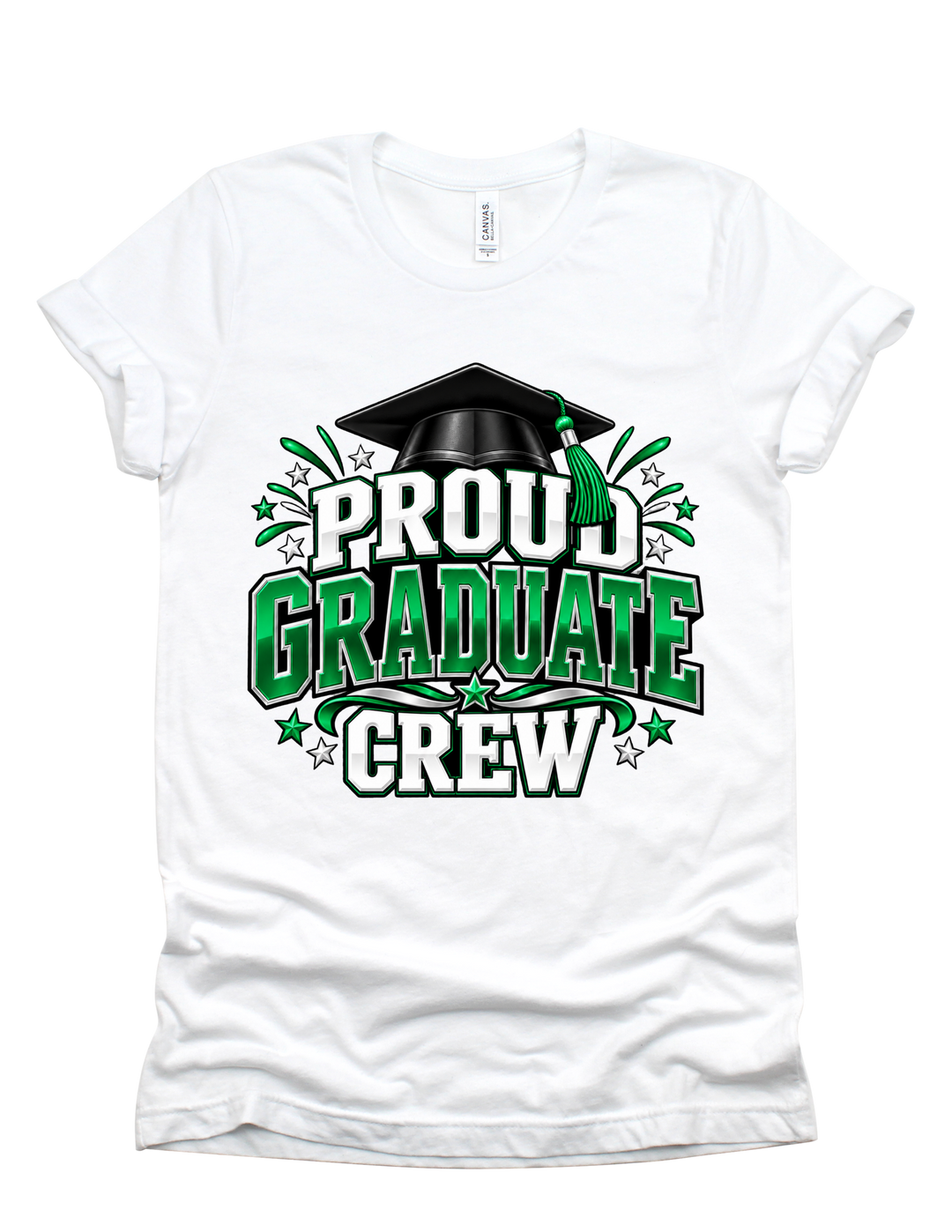 Proud Graduate Crew graduation T-shirt in white