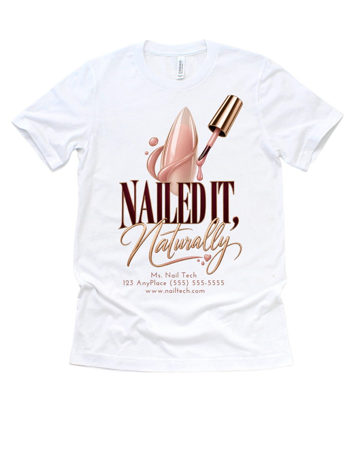 White Nailed It customizable nail tech adult T-shirt
