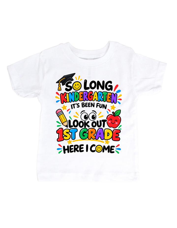 So Long Kindergarten Graduation T-shirt in white