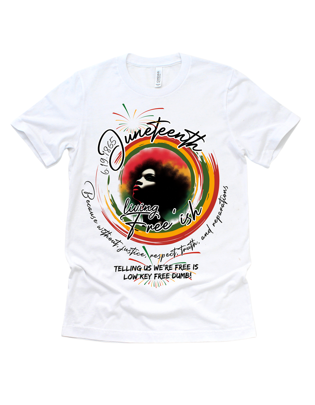 Living Free-ish Juneteenth T-shirt in white