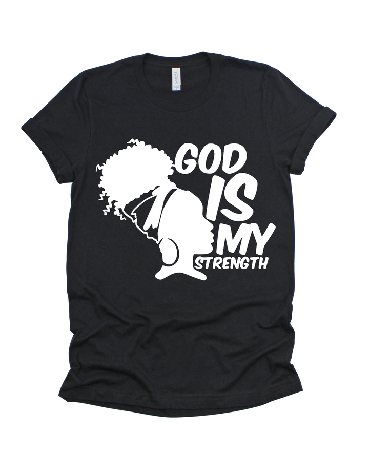 Black God Is My Strength adult T-shirt