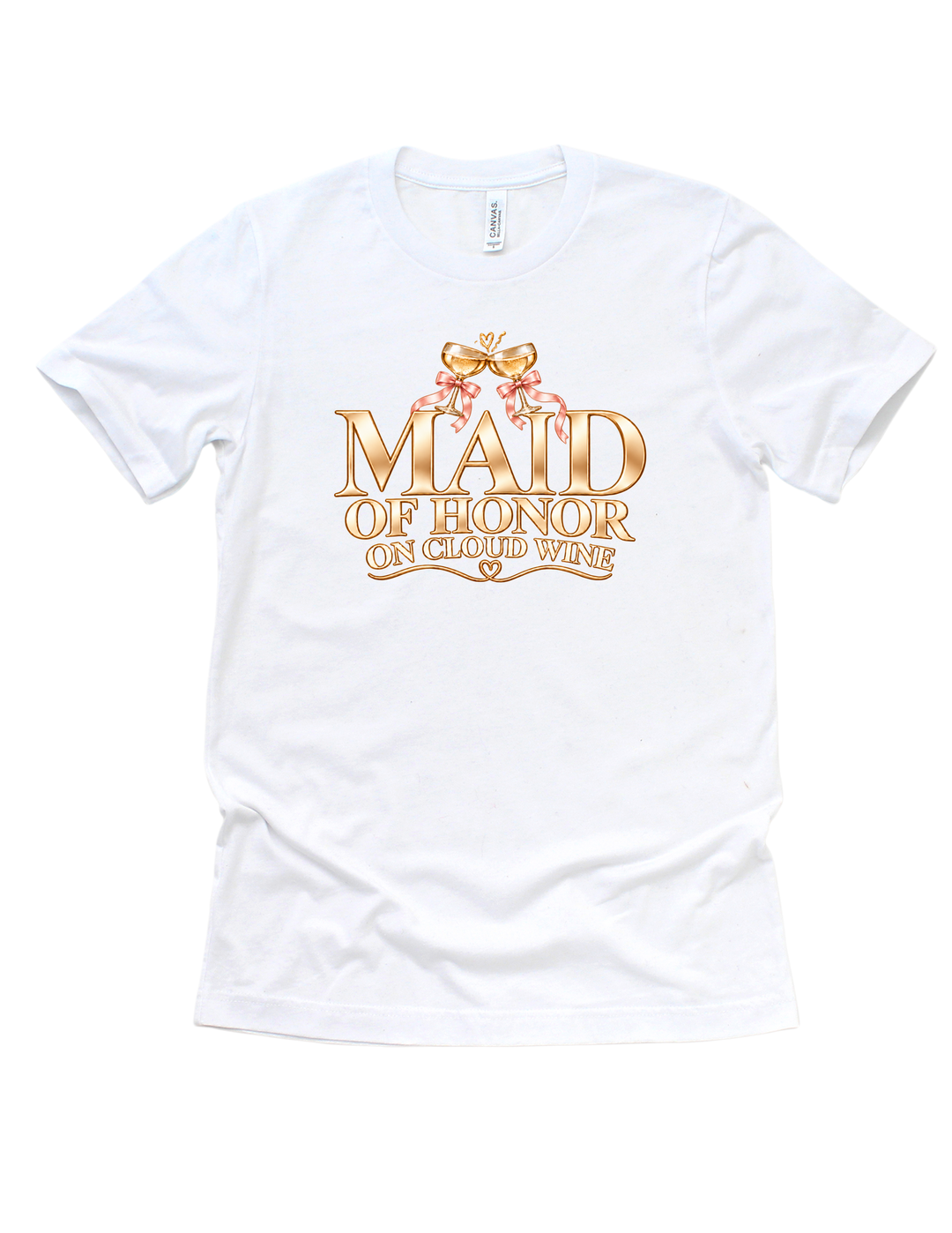 White Maid of Honor on Cloud Wine adult T-shirt