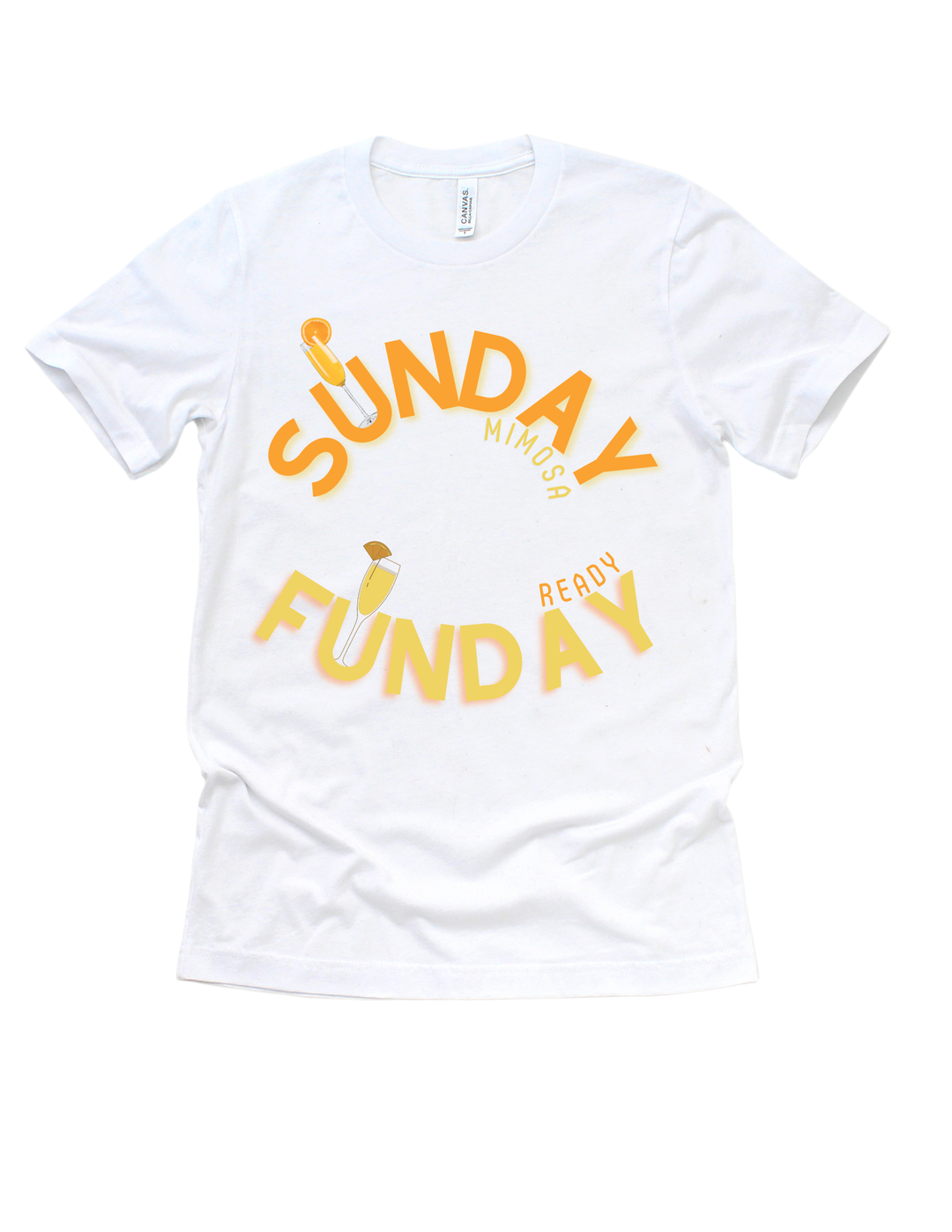 White Sunday Funday Mimosa Ready adult T-shirt