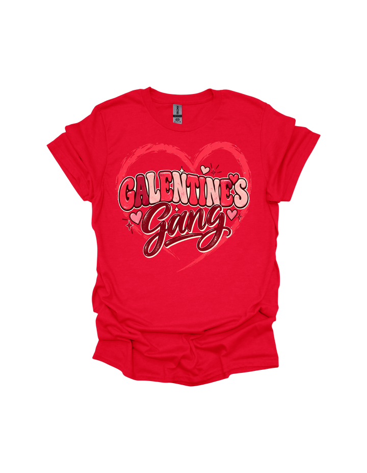 Red Galentine’s Day friends adult T-shirt