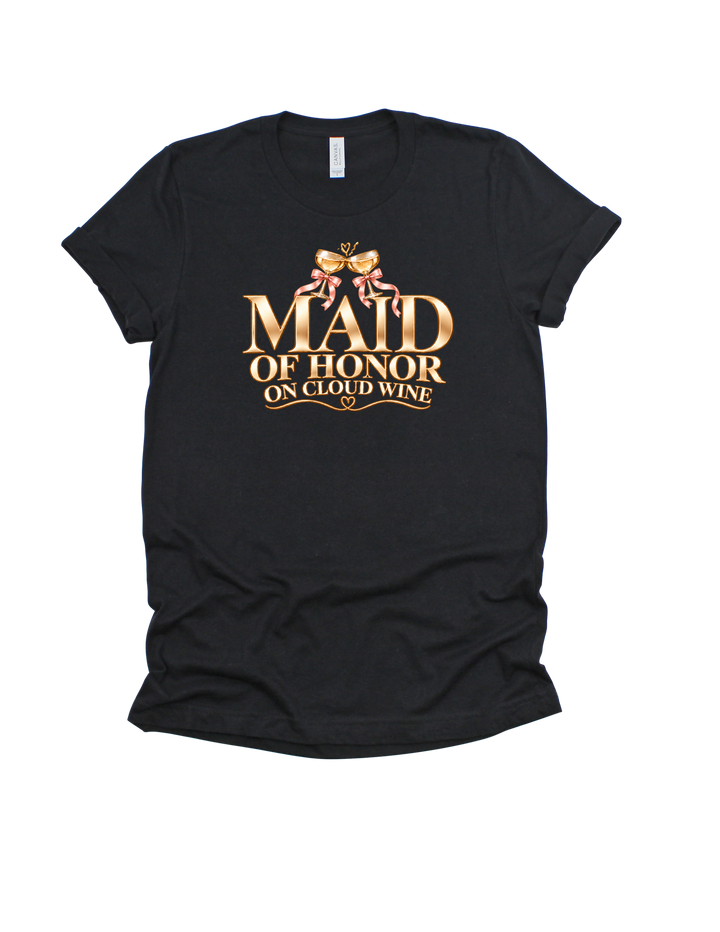 Black Maid of Honor on Cloud Wine adult T-shirt