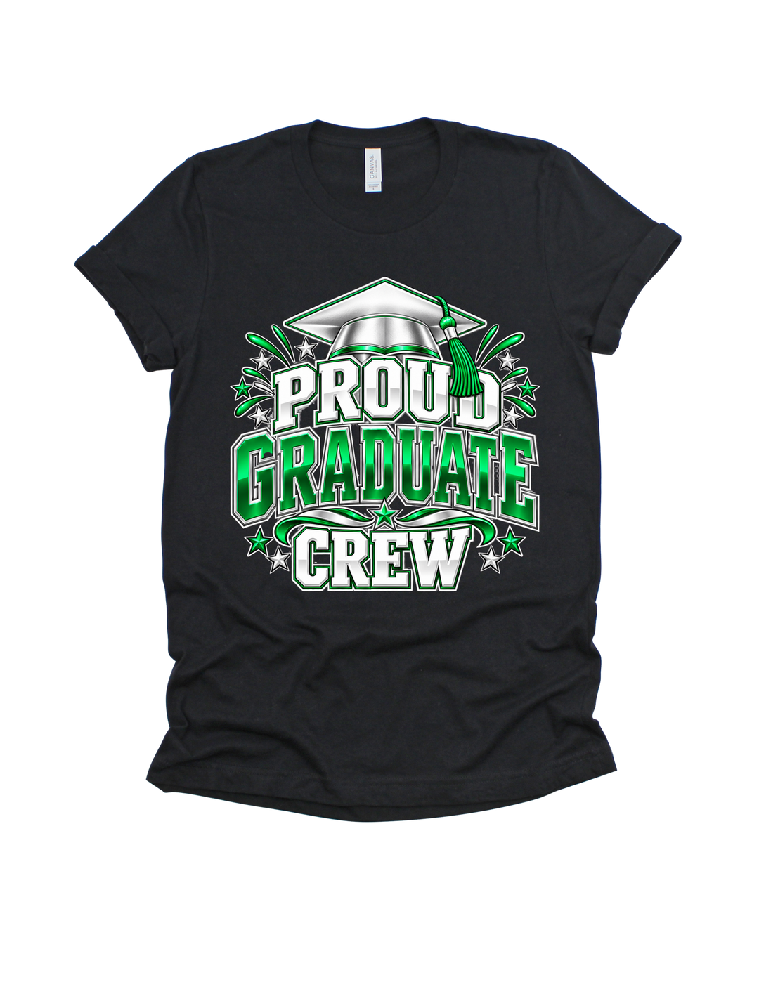 Proud Graduate Crew graduation T-shirt in black