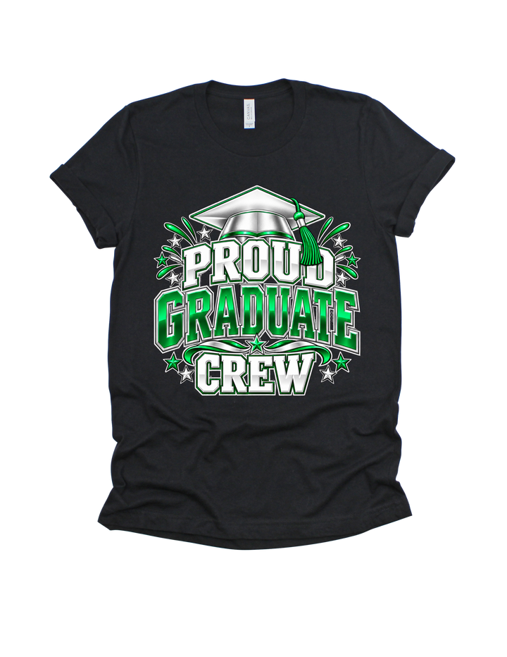 Proud Graduate Crew graduation T-shirt in black