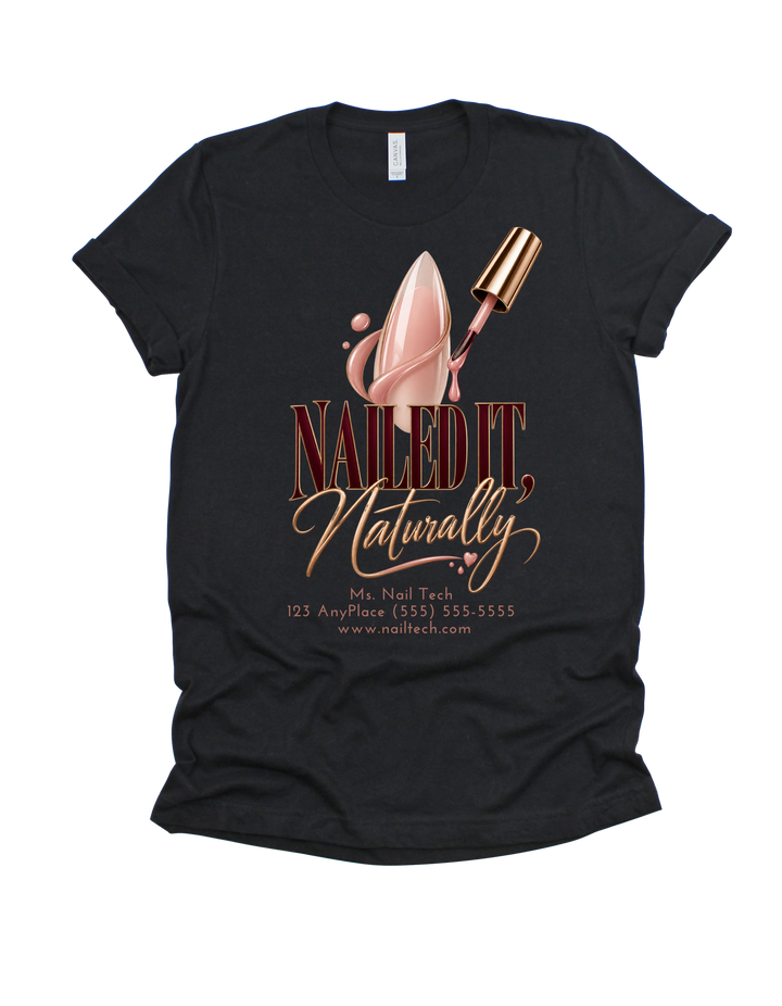 Black Nailed It customizable nail tech adult T-shirt