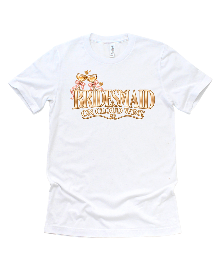 White Bridesmaid on Cloud Wine adult T-shirt