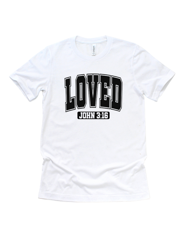Loved faith-based adult T-shirt- black design