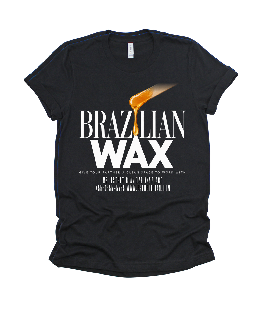 Black Brazilian Wax esthetician advertising adult T-shirt