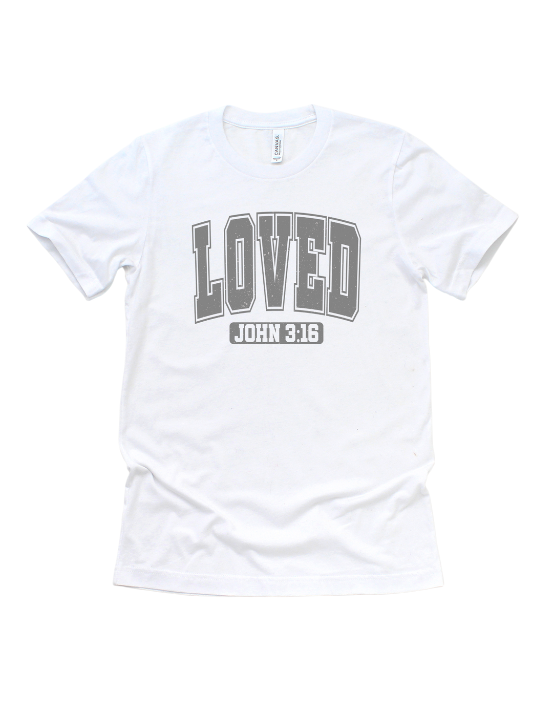 Loved faith-based adult T-shirt- gray design