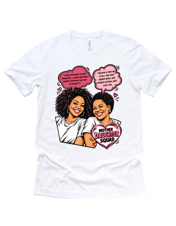 Mother Daughter Squad T-shirt in white