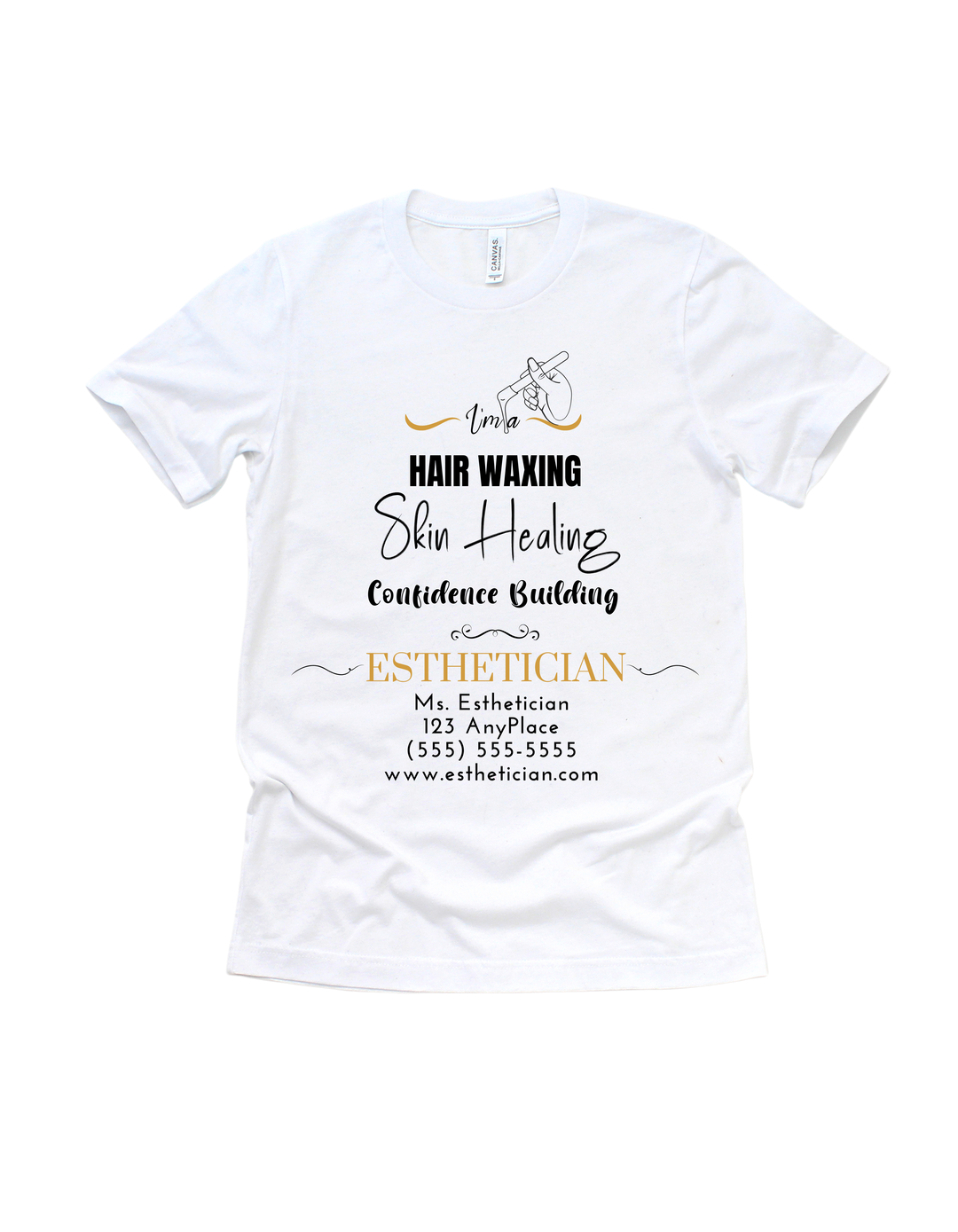 White Hair Waxing Skin Healing Confidence Building Esthetician adult T-shirt