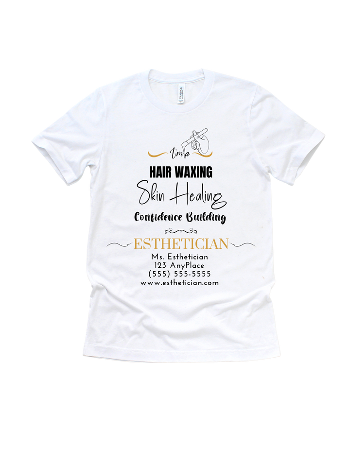 White Hair Waxing Skin Healing Confidence Building Esthetician adult T-shirt