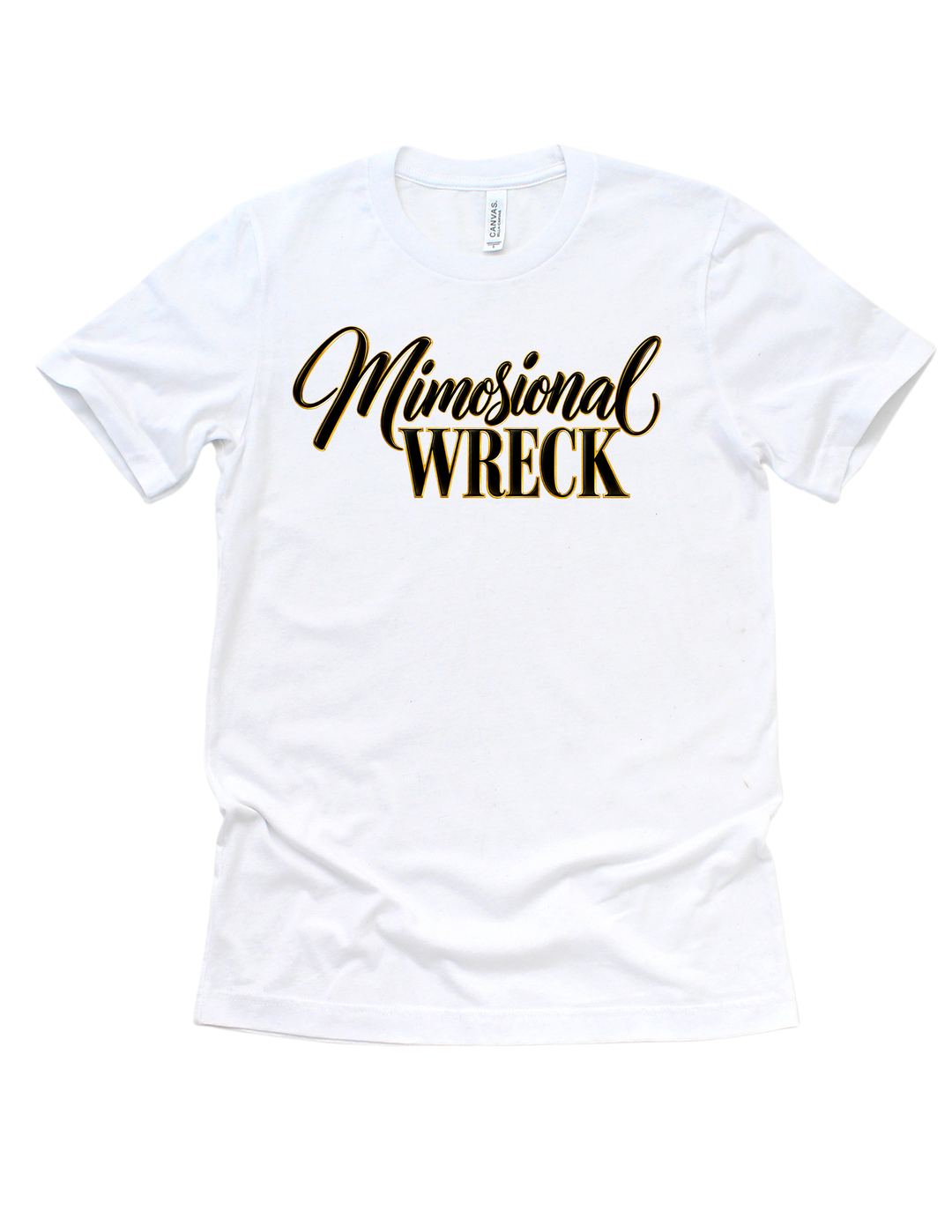 White Mimosional Wreck adult T-shirt