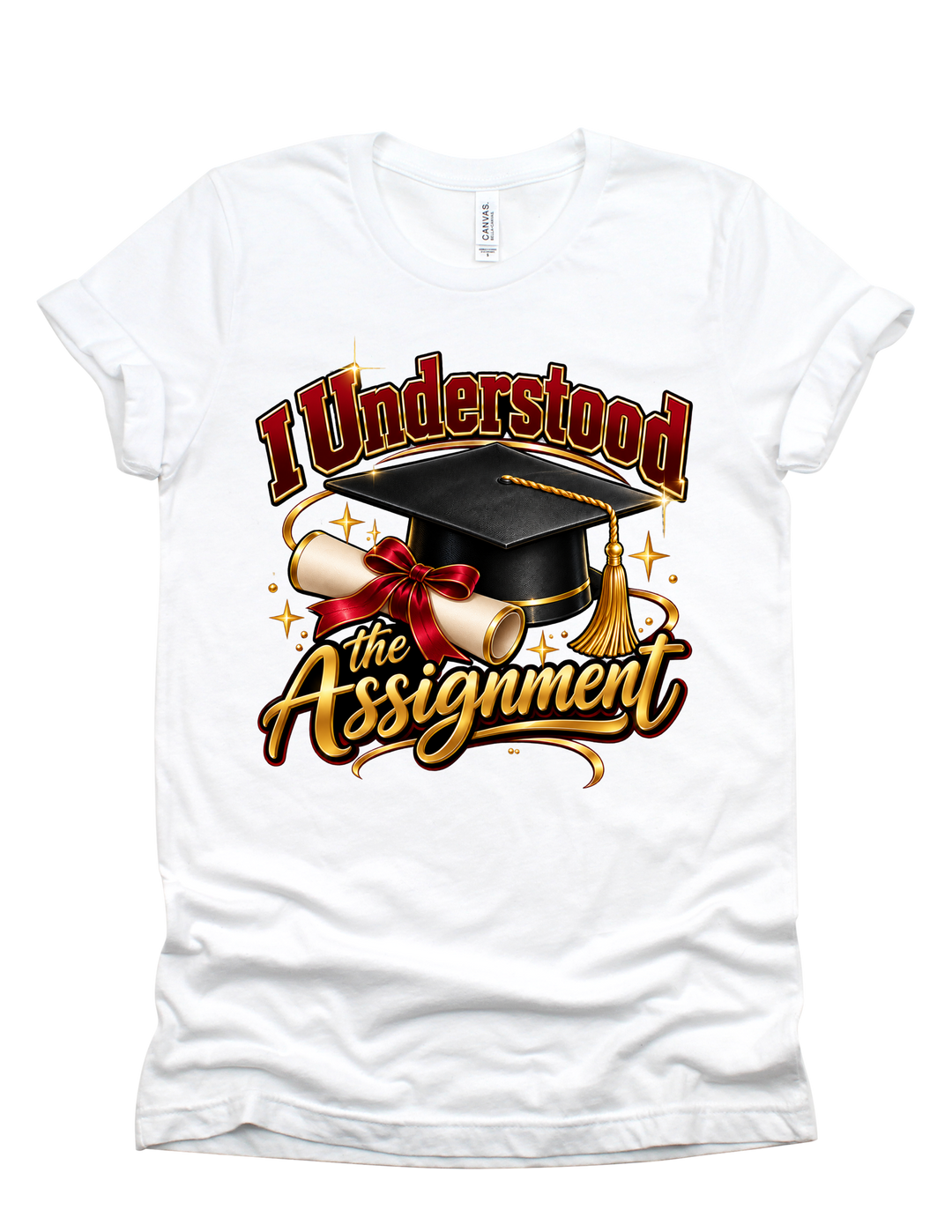 I Understood the Assignment graduation T-shirt in white