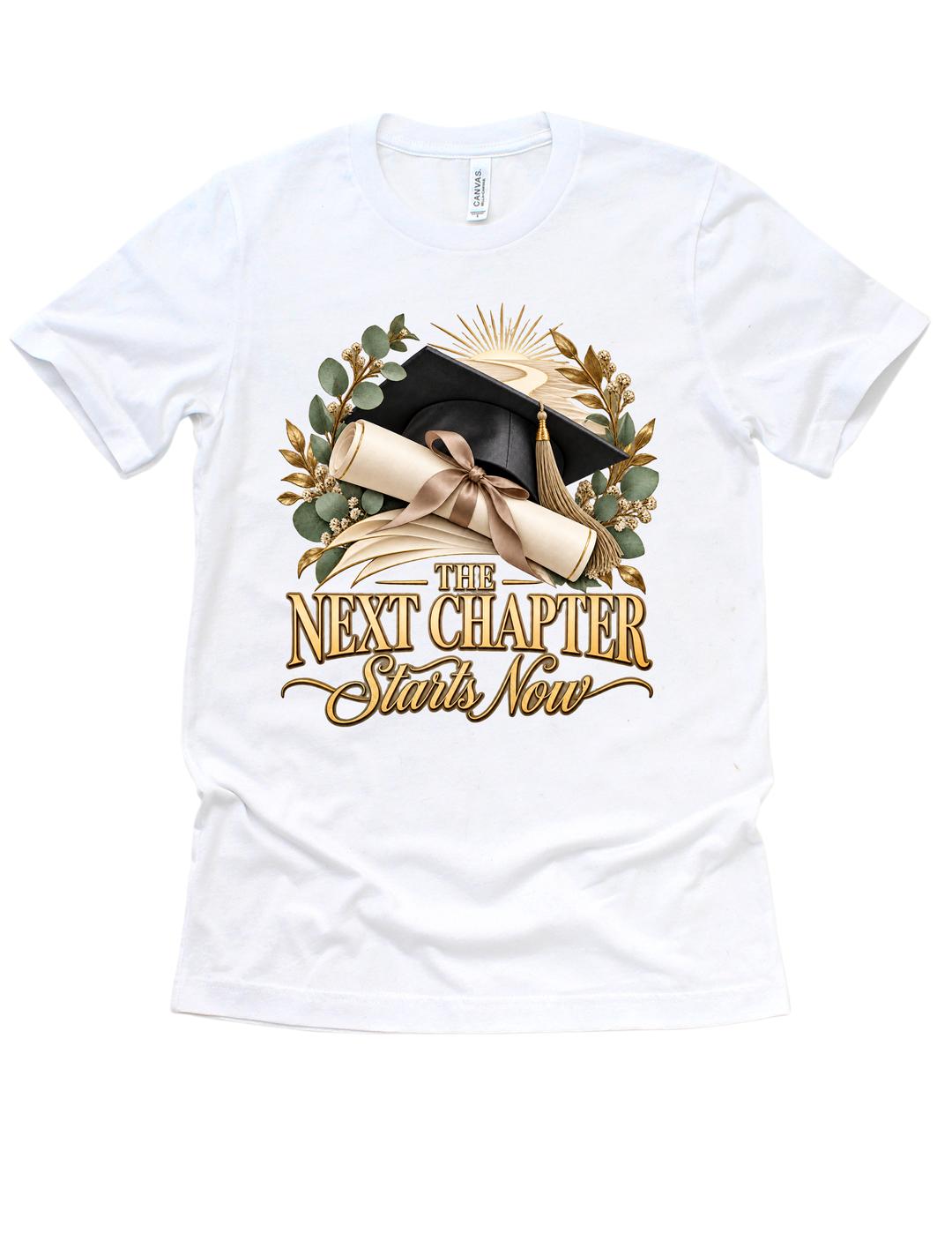 The Next Chapter graduation T-shirt in white